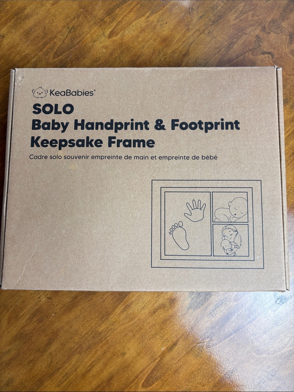KeaBabies Solo Baby Handprint & Footprint Keepsake Frame — Wooden